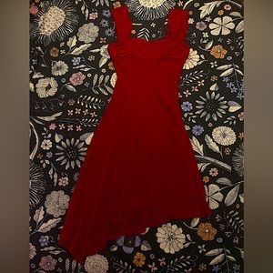 BCBGMAXAZRIA designer red prom dress